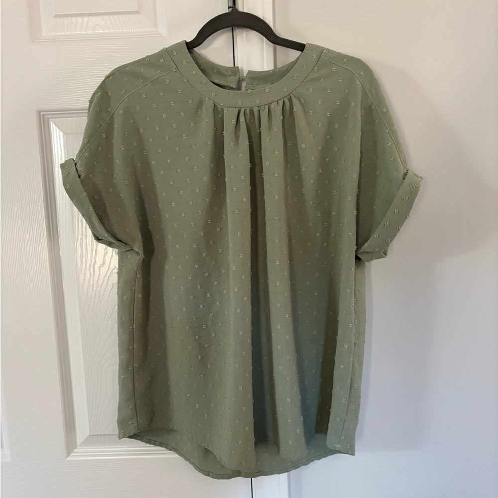 SHEIN Sage Green Textured Blouse